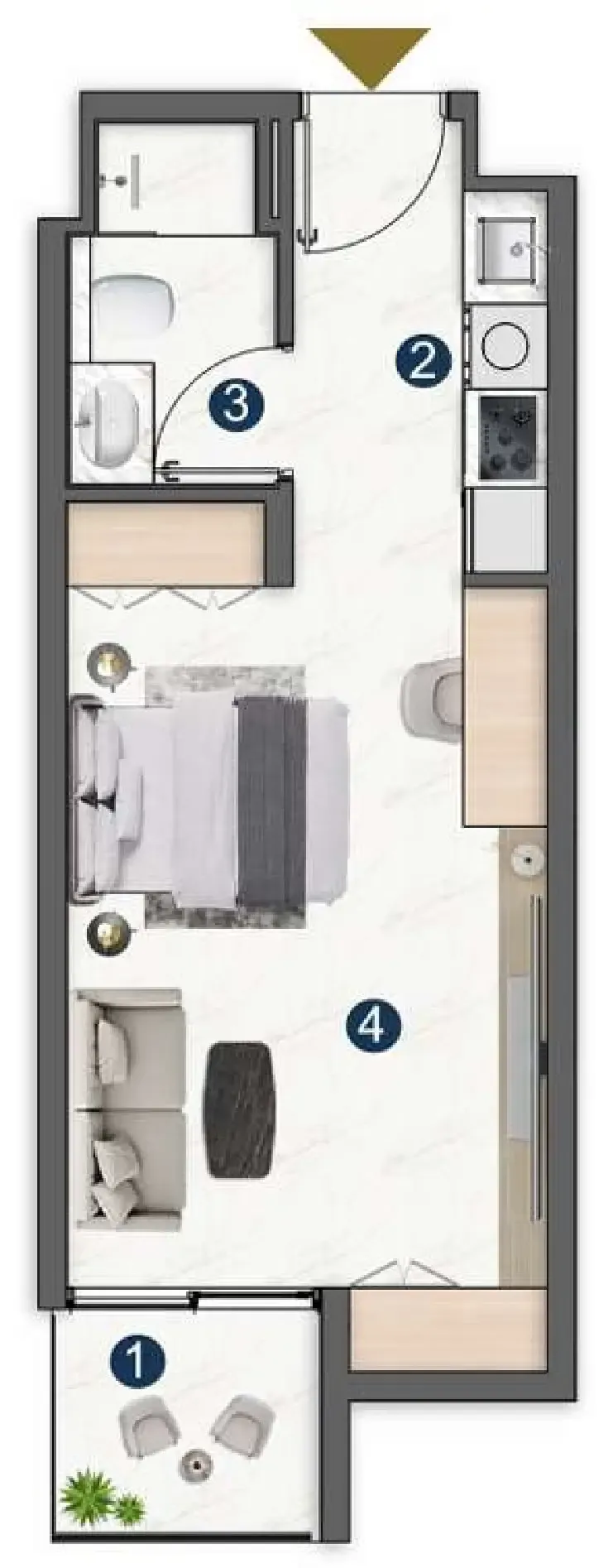 0 BR layout at Voxa Pantheon
