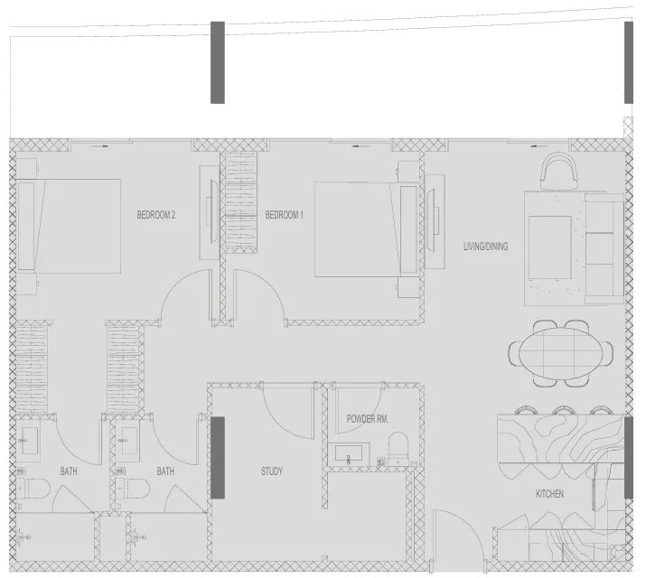 2 BR layout at Hadley Heights 2