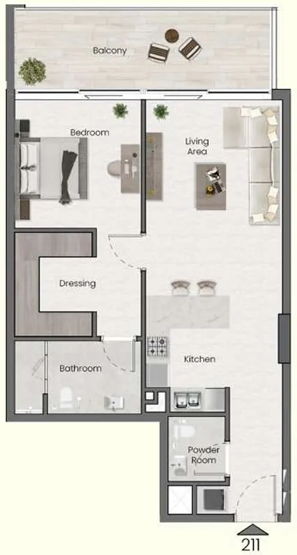 1 BR layout at Saddlewood Park