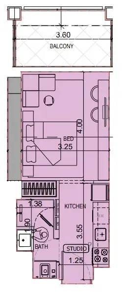 0 BR layout at Binghatti Titania