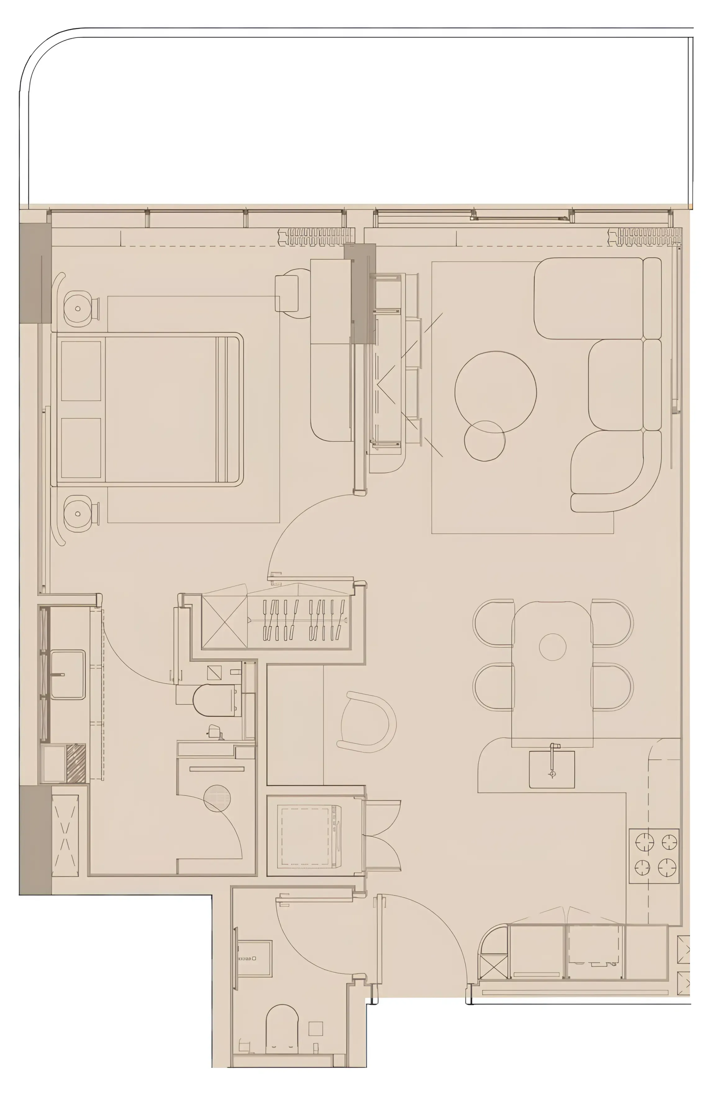 1 BR layout at Pearl House IV