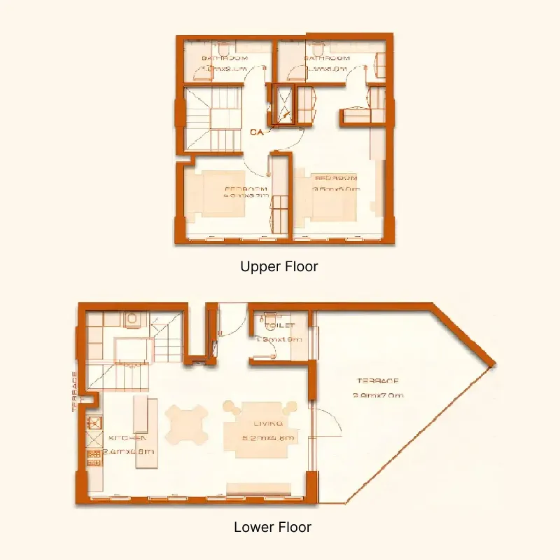 2 BR layout at Avenew 888 - Modo