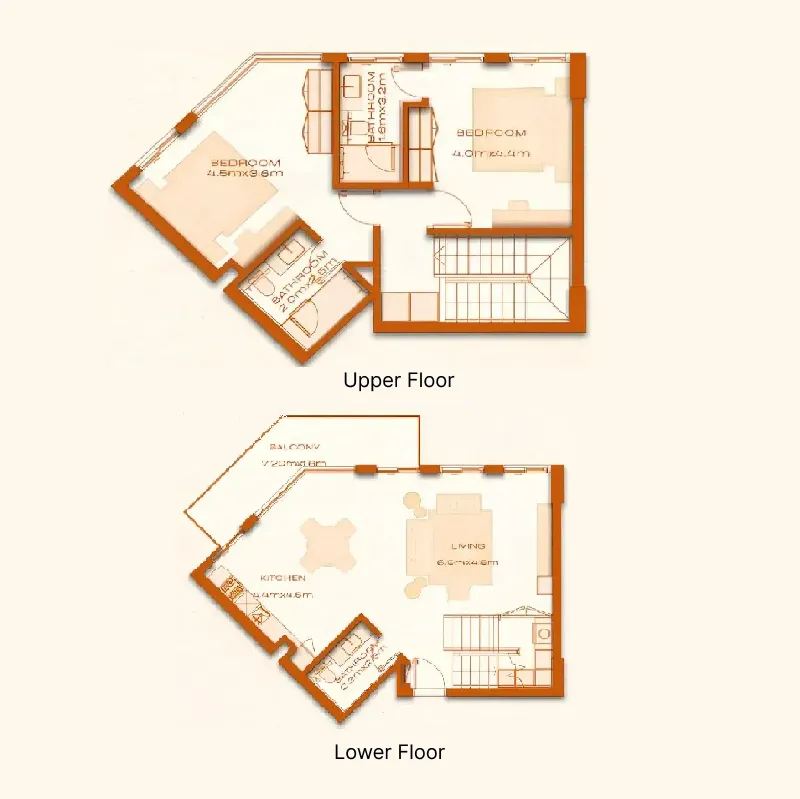 2 BR layout at Avenew 888 - Modo