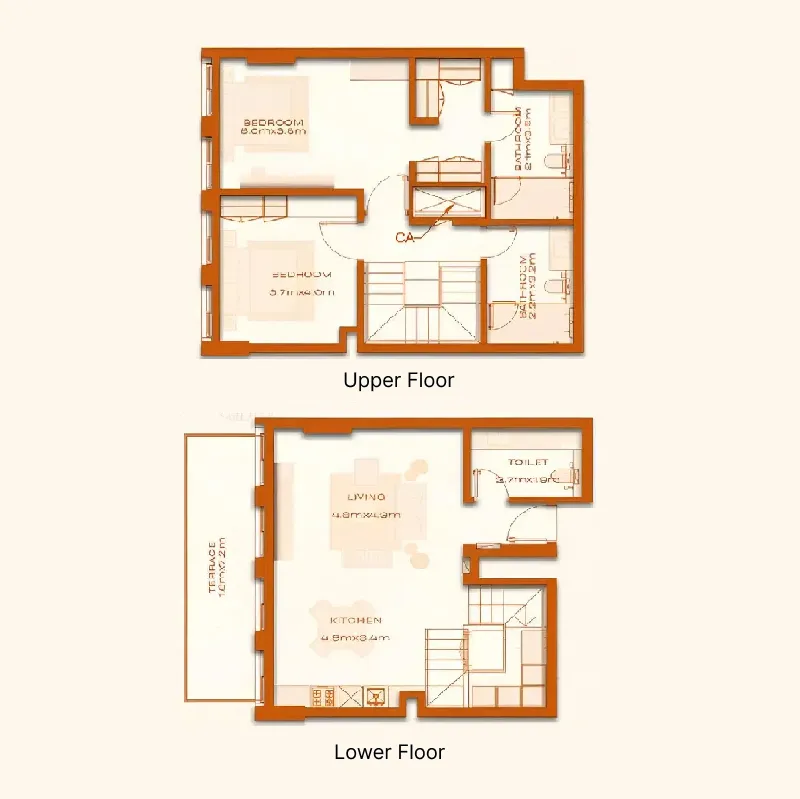 2 BR layout at Avenew 888 - Modo