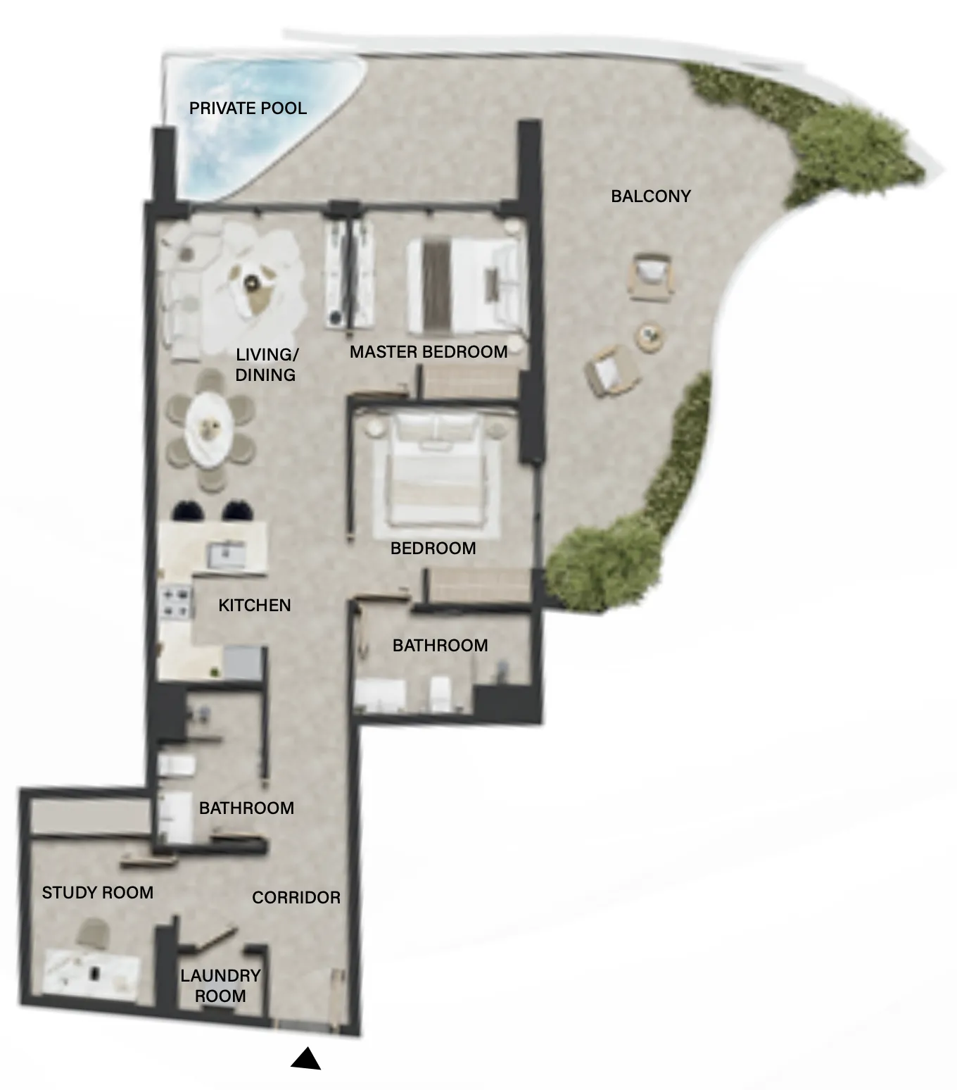 2 BR layout at Weybridge Gardens 4