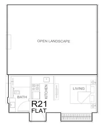 1 BR layout at Binghatti HillCrest