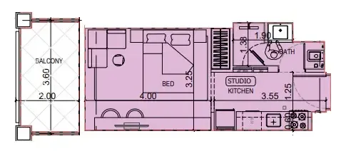 0 BR layout at Binghatti Titania