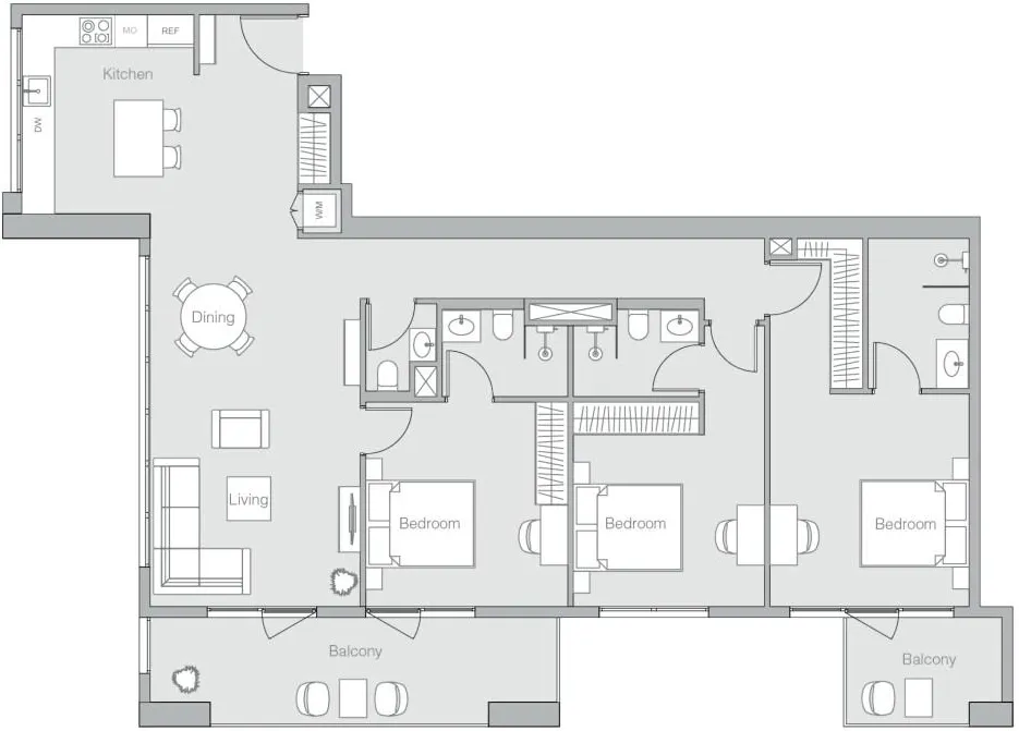 3 BR layout at V1TER
