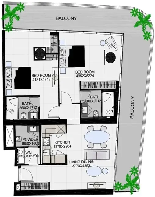 2 BR layout at The Community Sports Arena