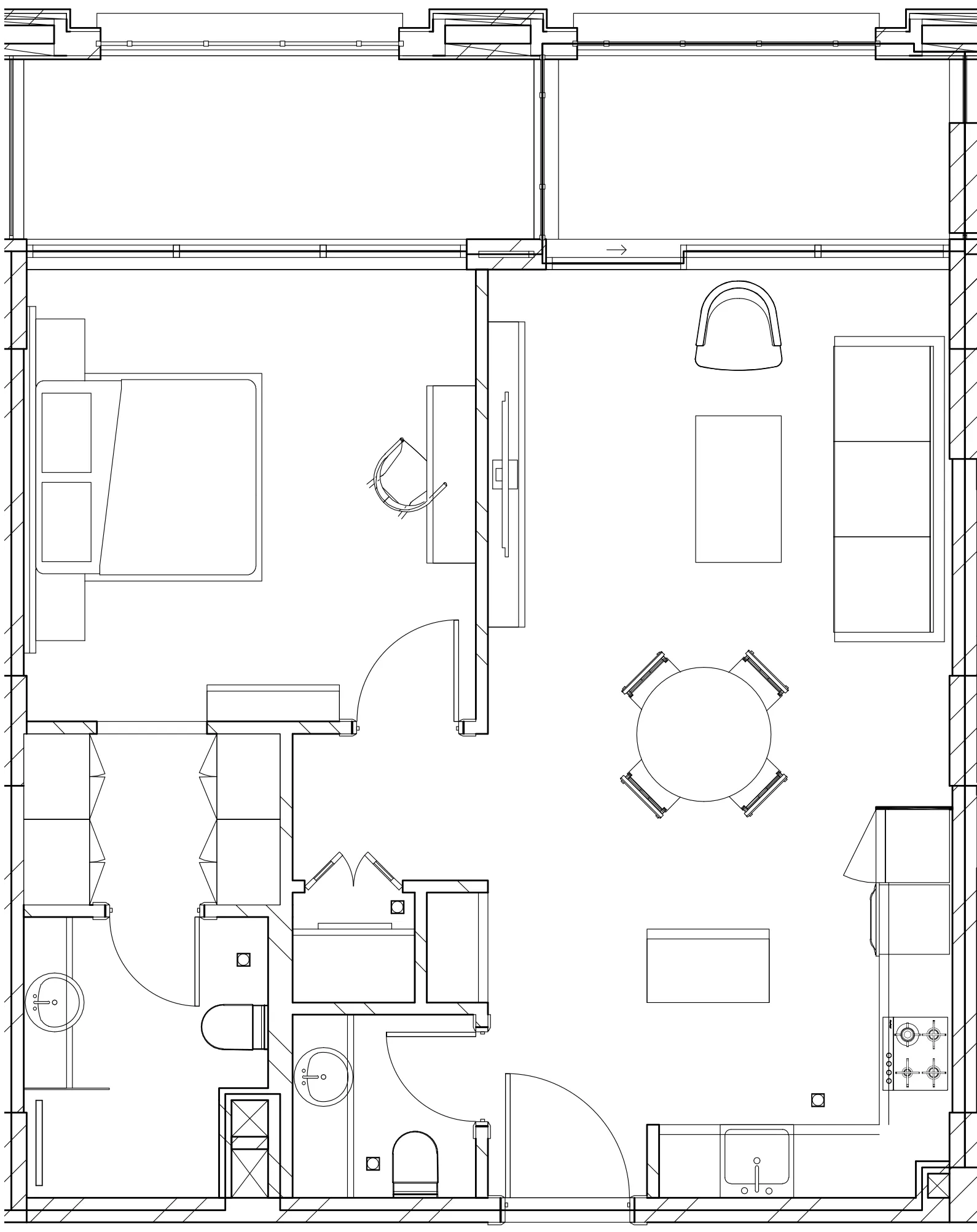 1 BR layout at Berkeley Square