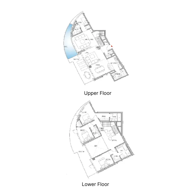Canal Heights 3 BR floor plan in Business Bay, Dubai, by DAMAC