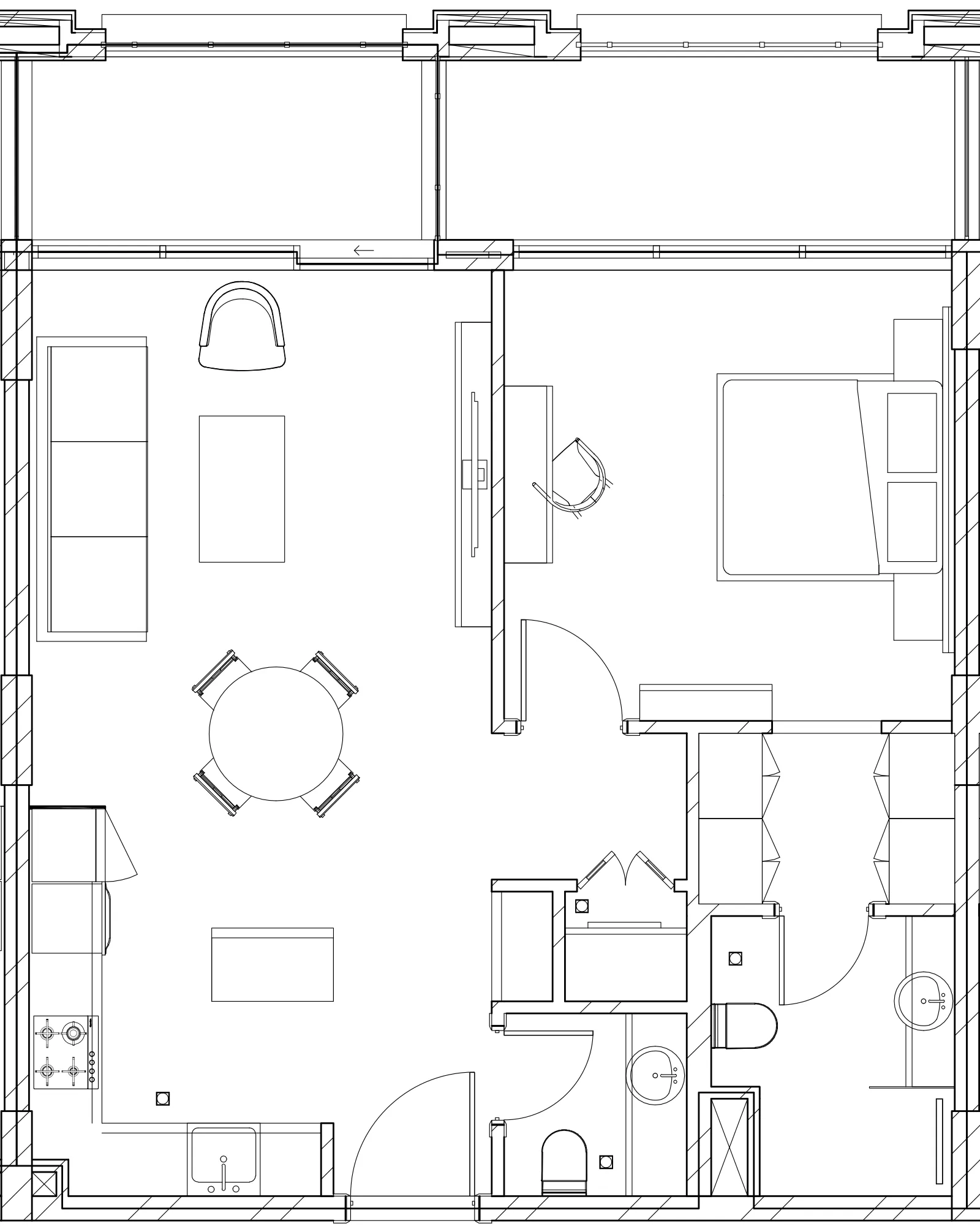 1 BR layout at Berkeley Square