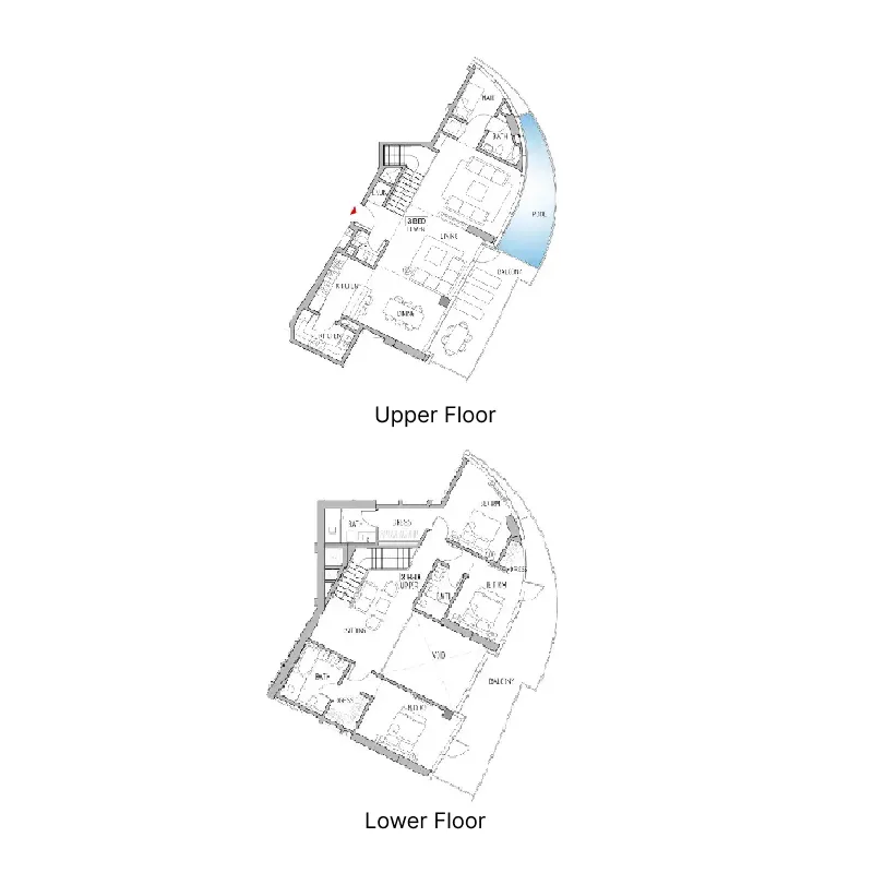 Canal Heights 3 BR floor plan in Business Bay, Dubai, by DAMAC