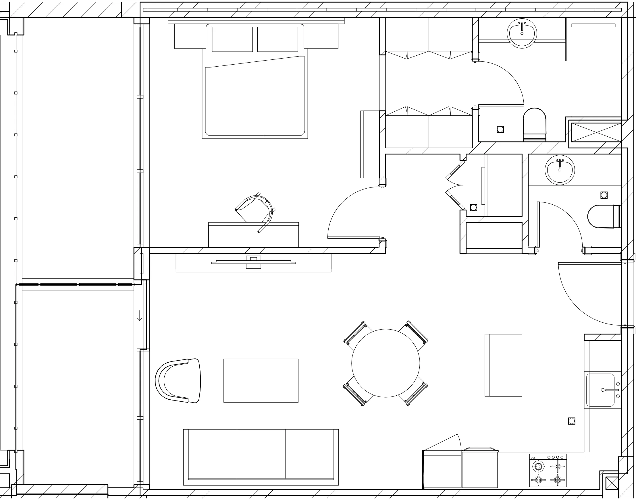 1 BR layout at Berkeley Square