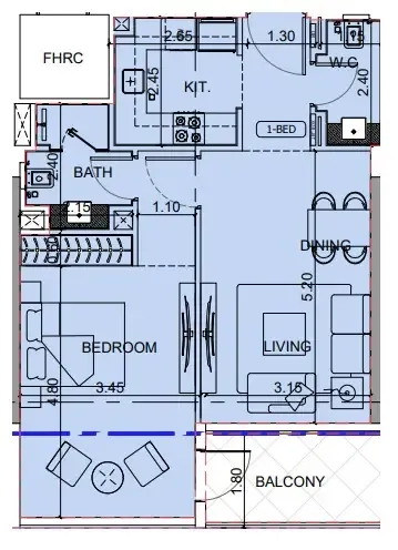 1 BR layout at Binghatti Cullinan