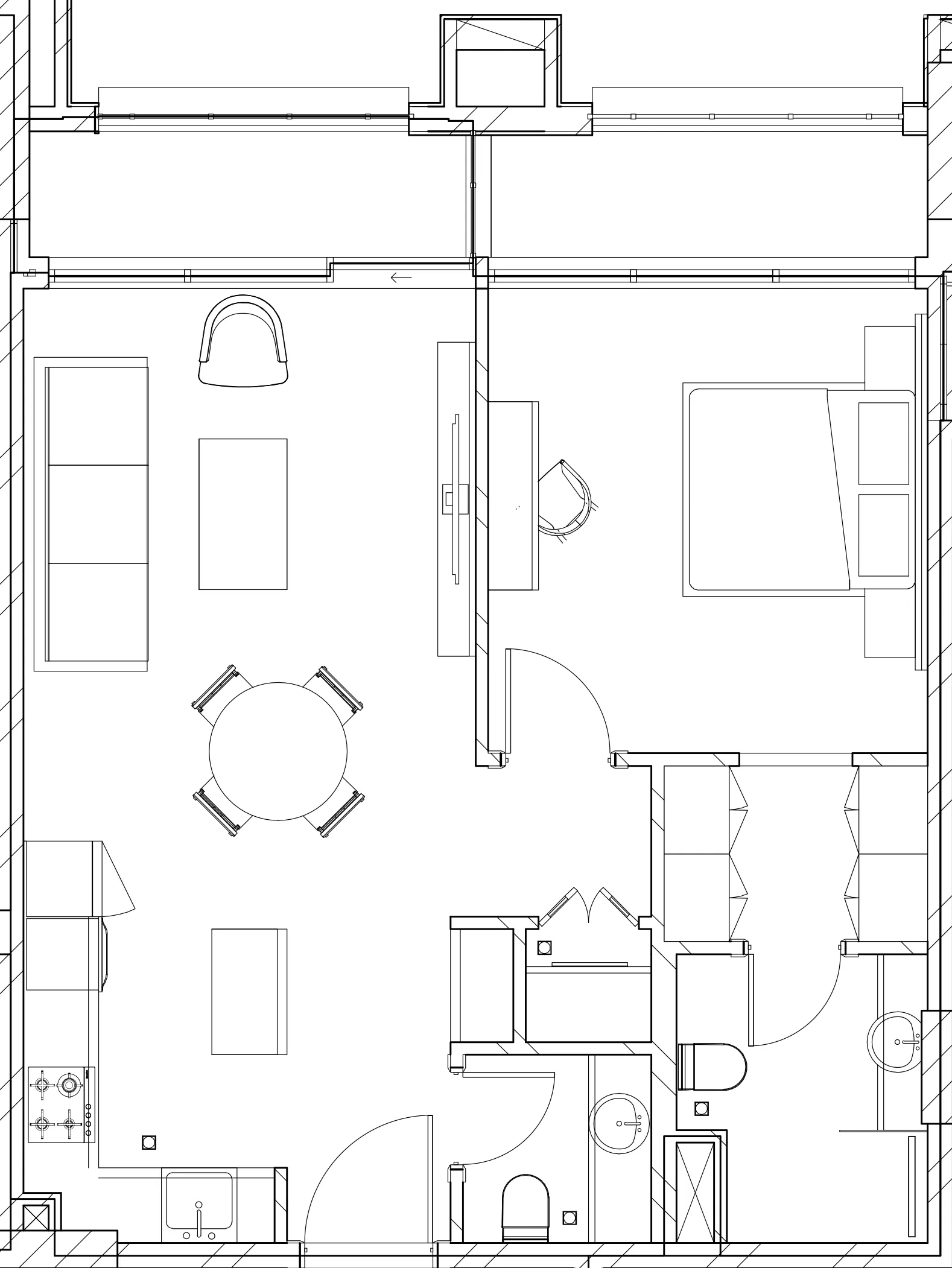 1 BR layout at Berkeley Square
