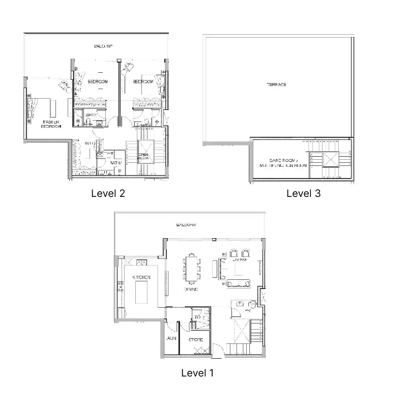 3 BR layout at Golf Greens