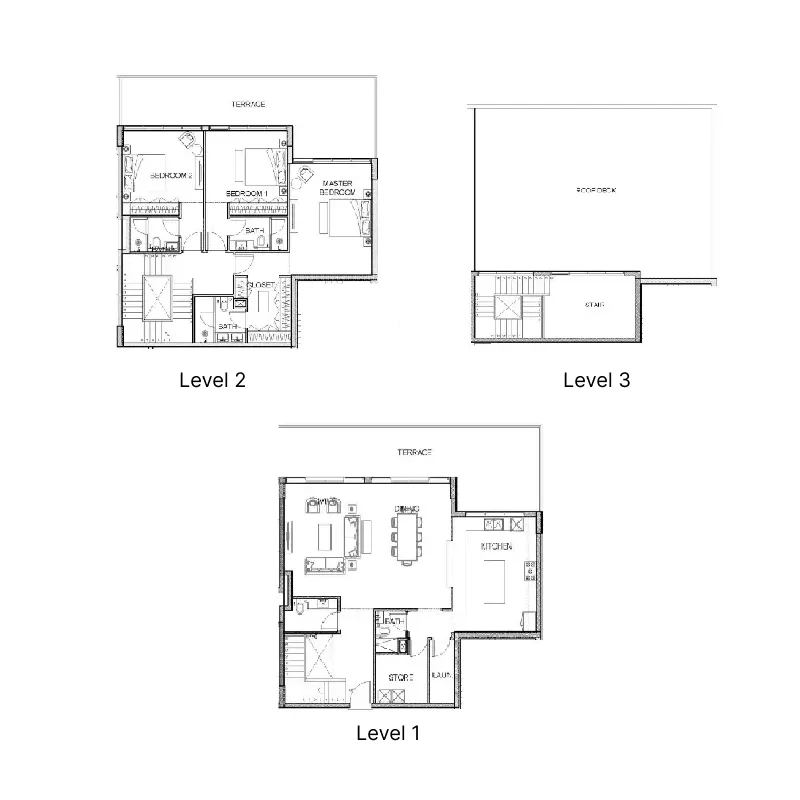 3 BR layout at Golf Greens