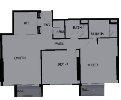 2 BR layout at Altai Tower