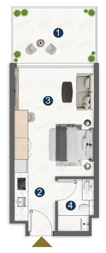 0 BR layout at Voxa Pantheon