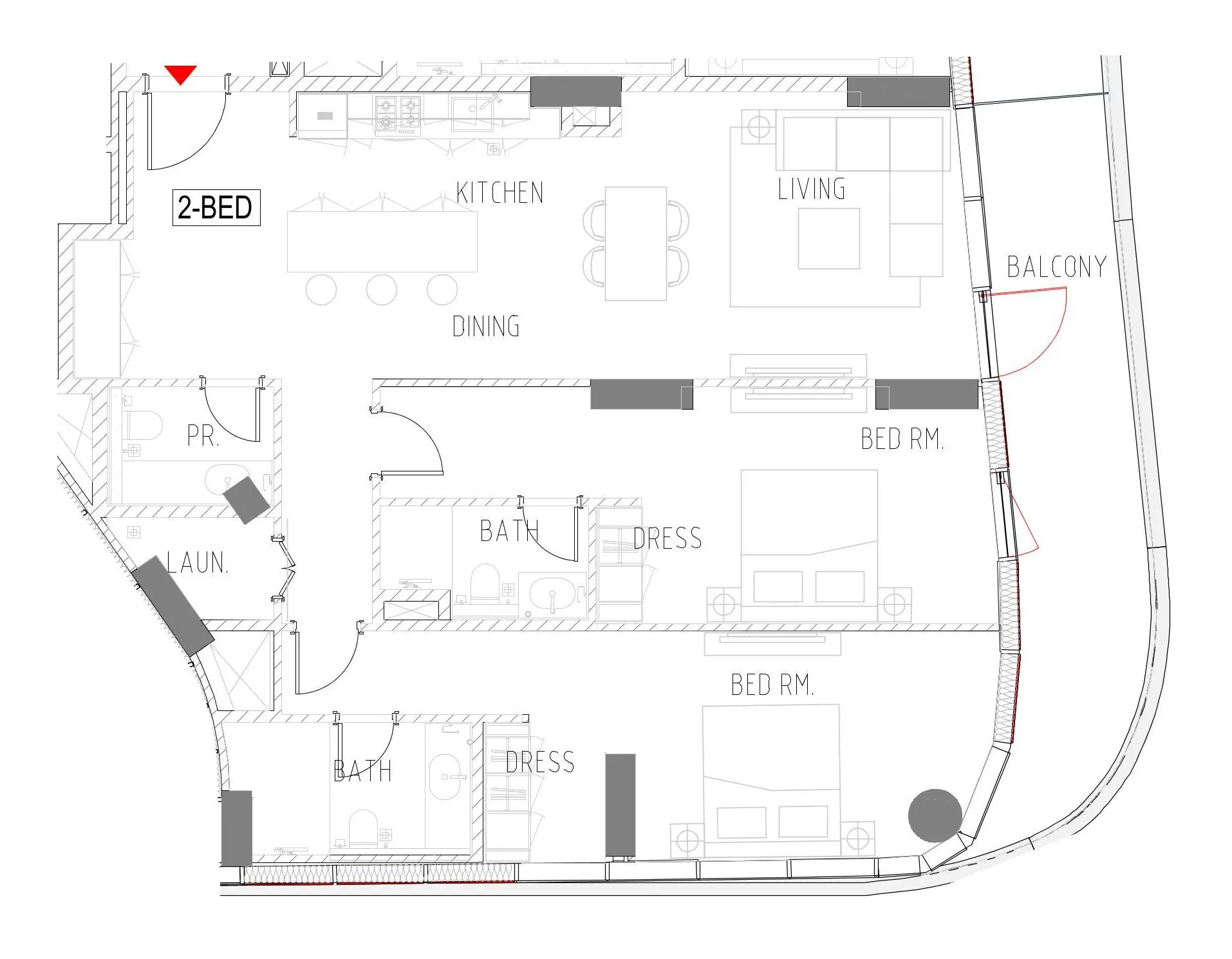 2 BR layout at Altitude de Grisogono