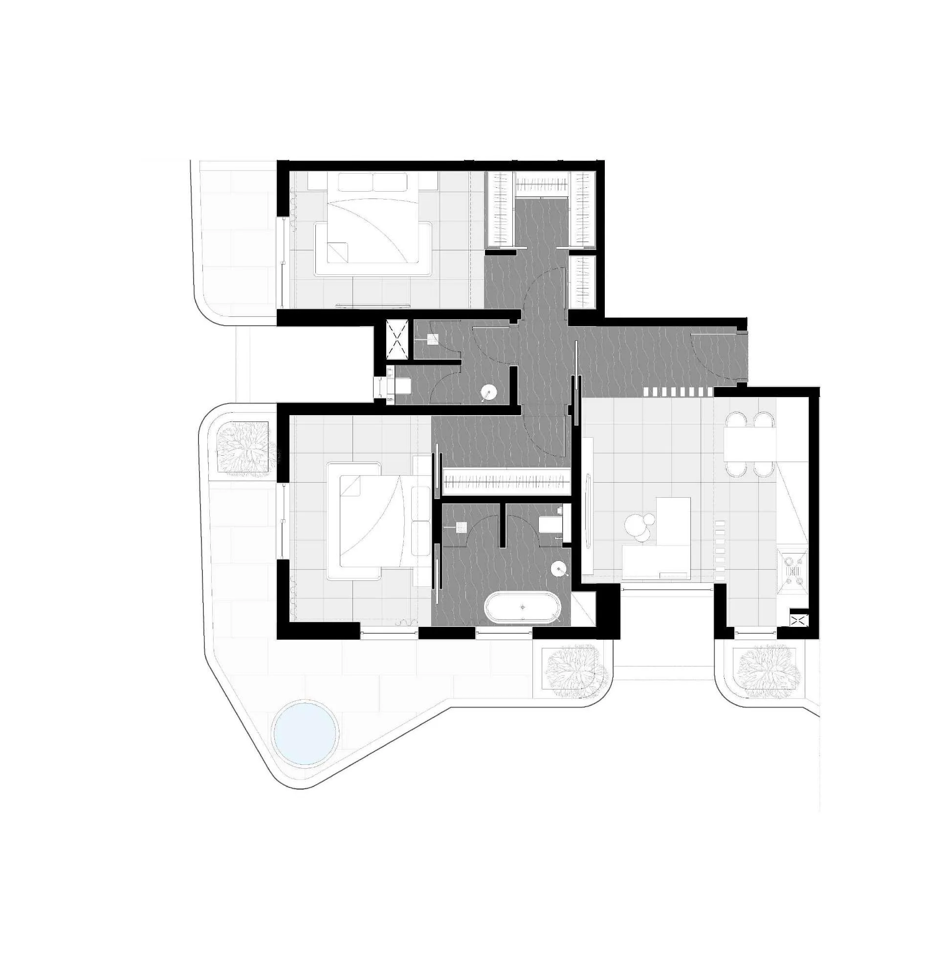 2 BR layout at Marea Residences