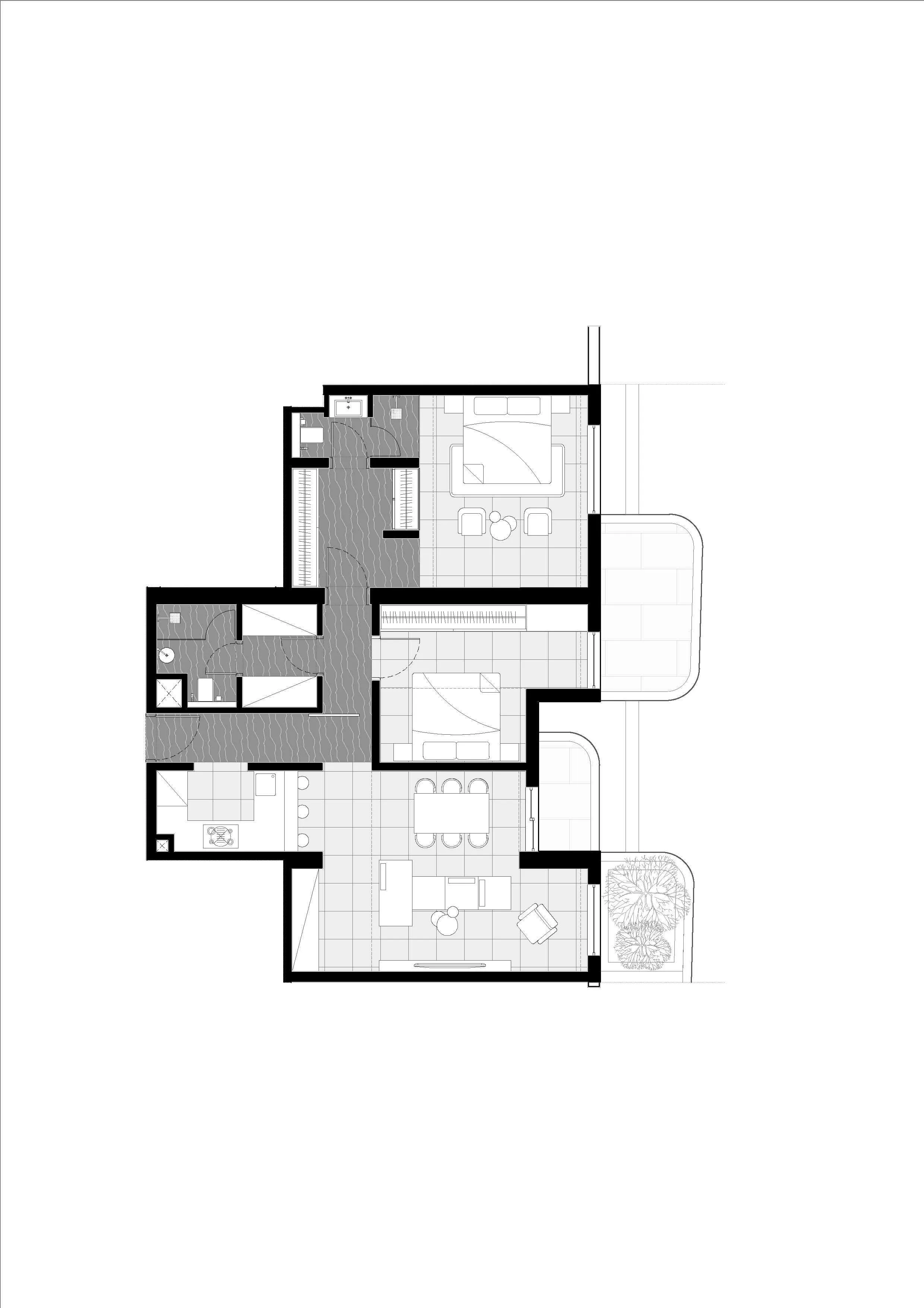 2 BR layout at Marea Residences