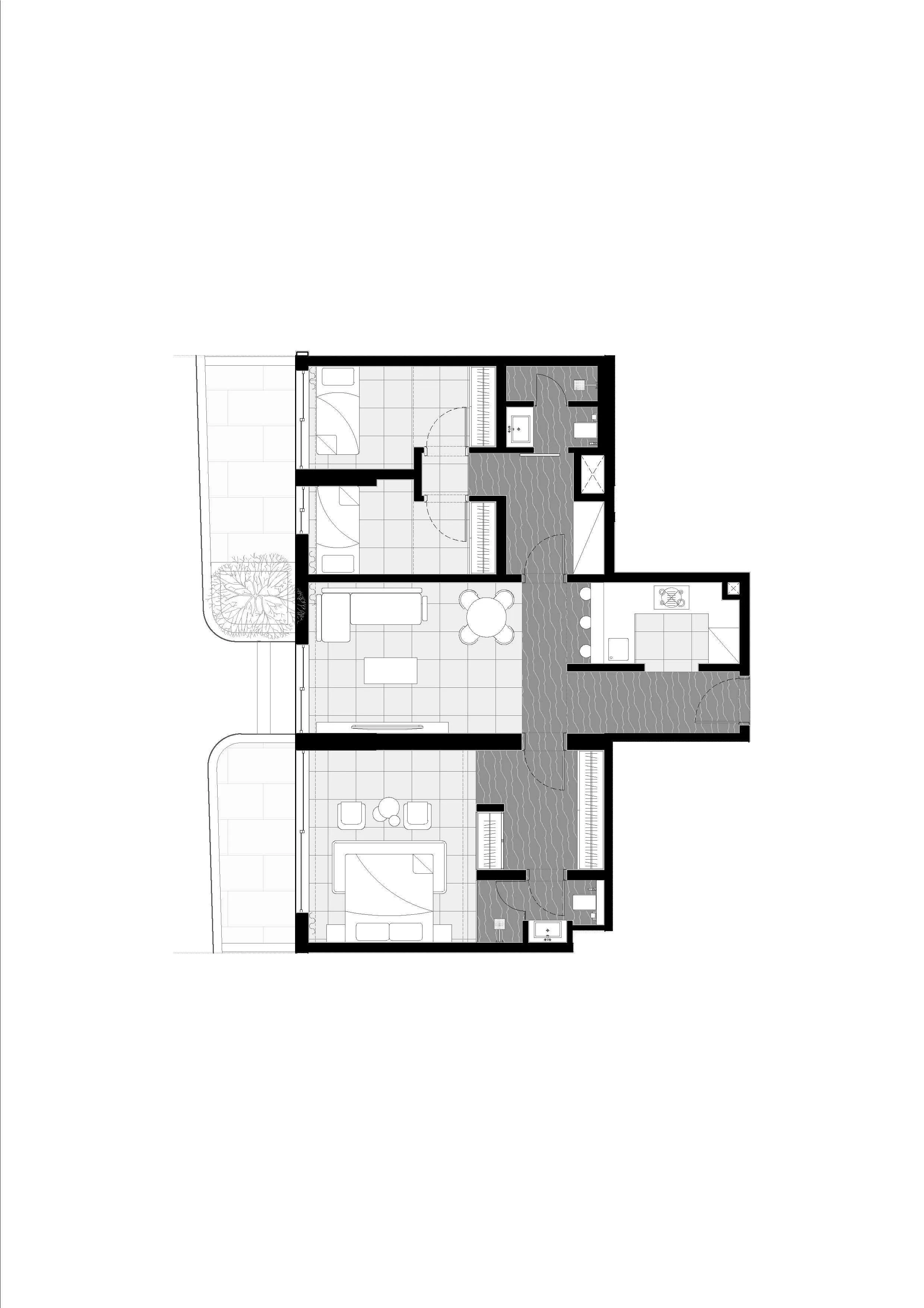 2 BR layout at Marea Residences