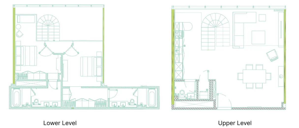 2 BR layout at The Pad by Omniyat