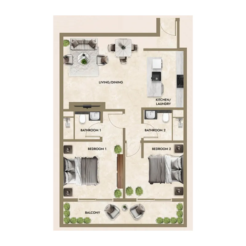 2 BR layout at Greenfield Living