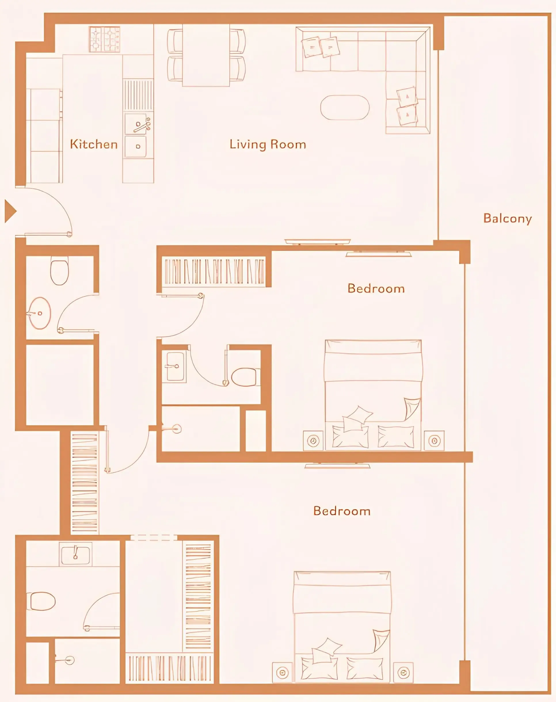 2 BR layout at Luma Park Views