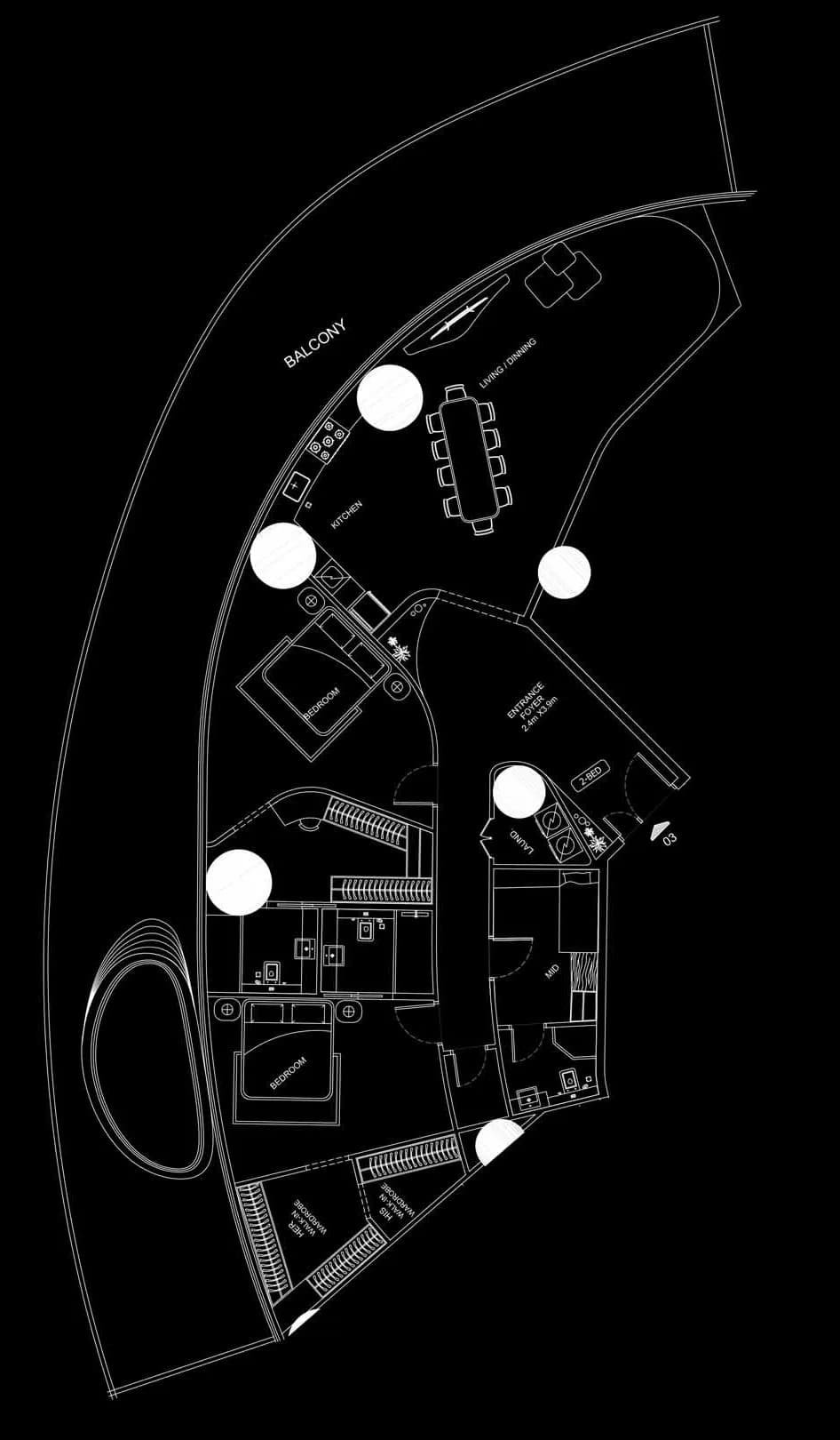 2 BR layout at Bugatti Residences by Binghatti