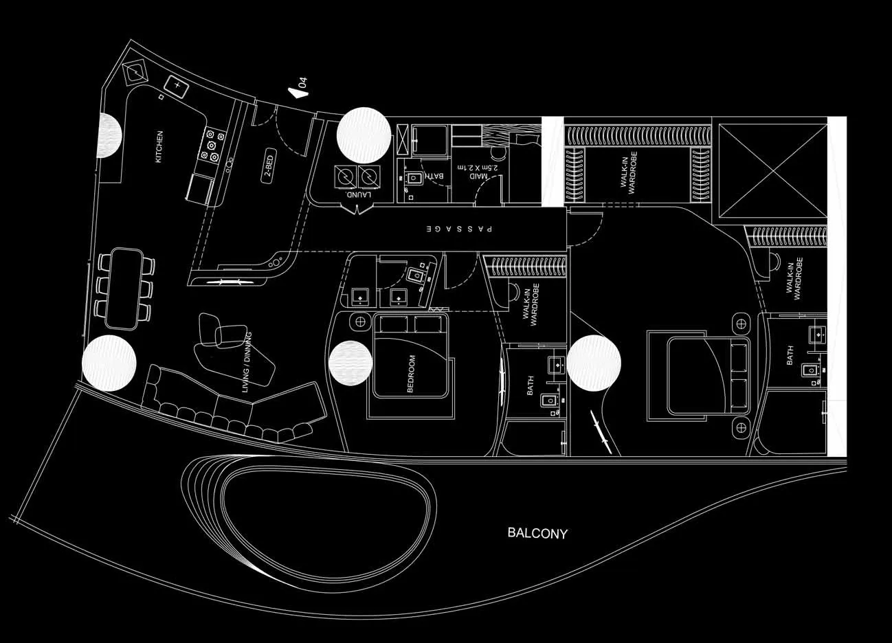 2 BR layout at Bugatti Residences by Binghatti