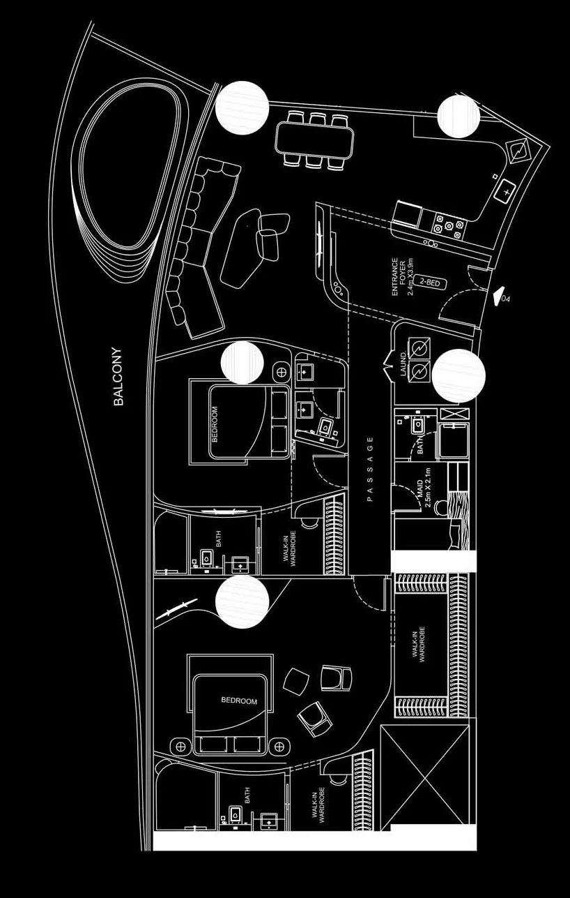 2 BR layout at Bugatti Residences by Binghatti