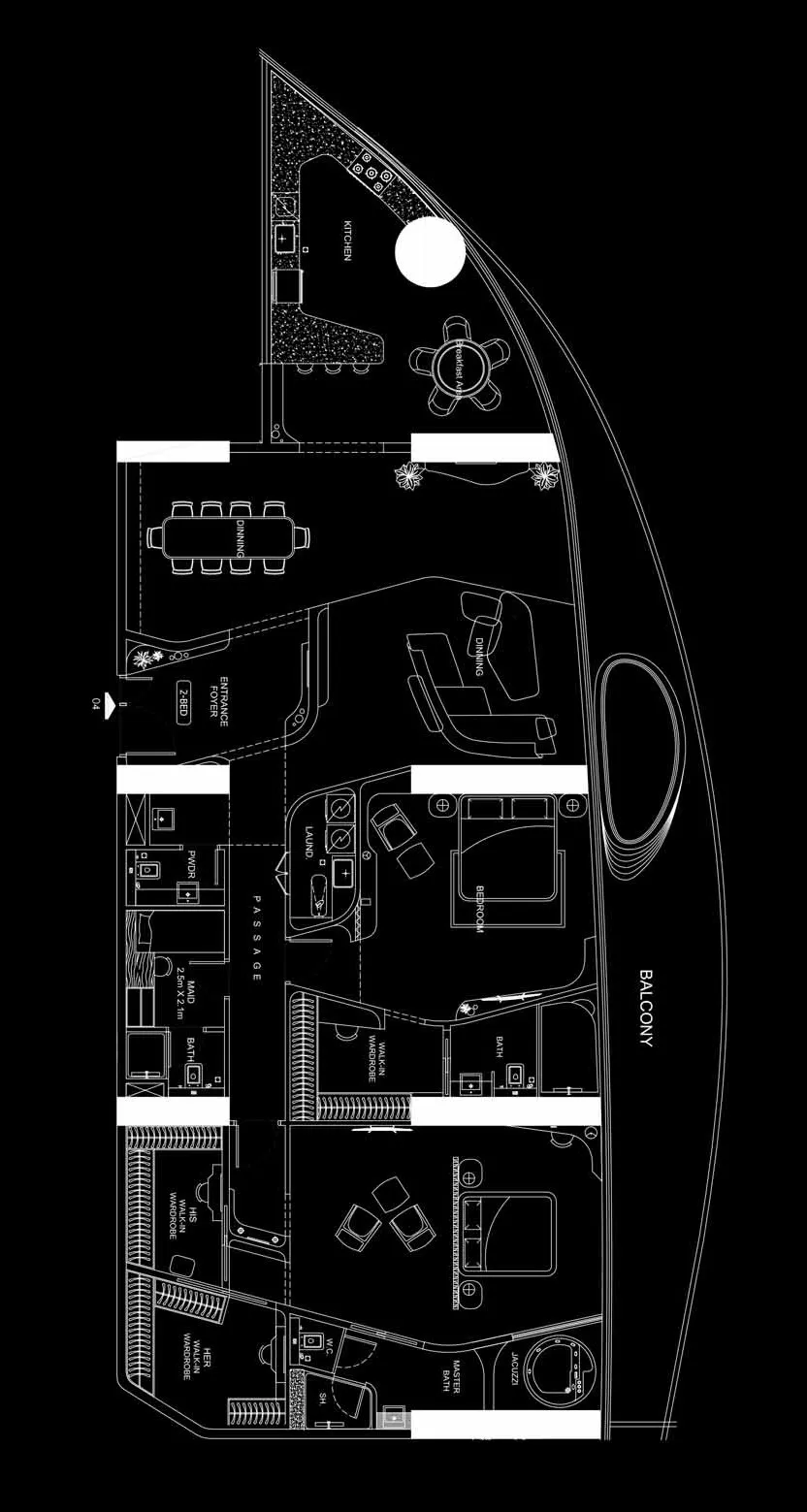2 BR layout at Bugatti Residences by Binghatti