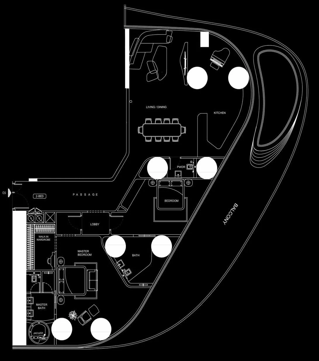 2 BR layout at Bugatti Residences by Binghatti