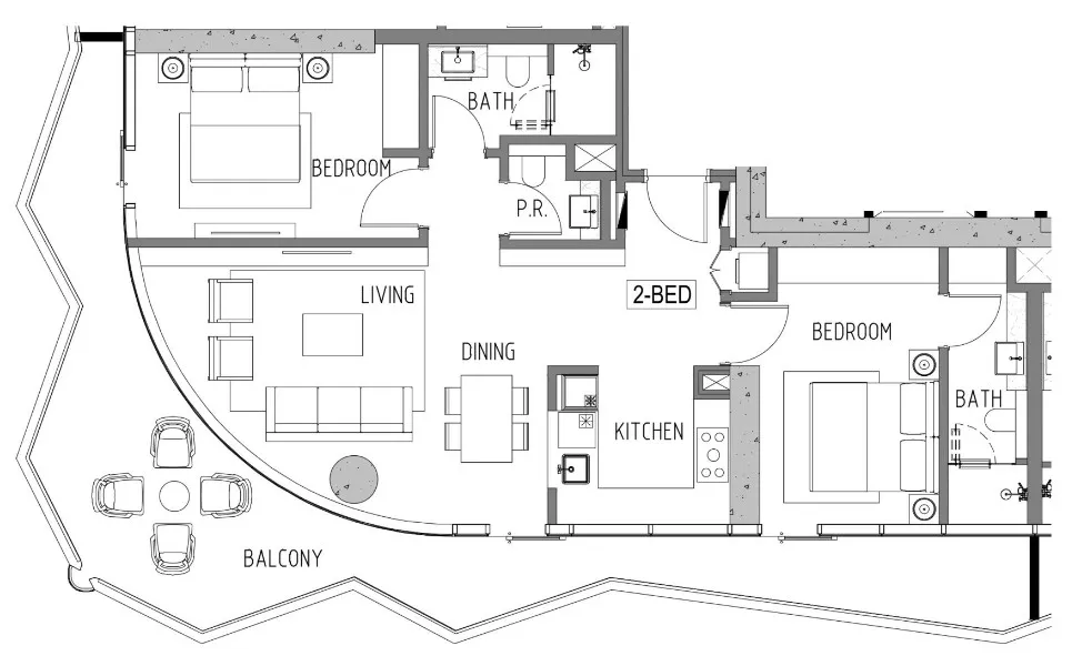 2 BR layout at Volta