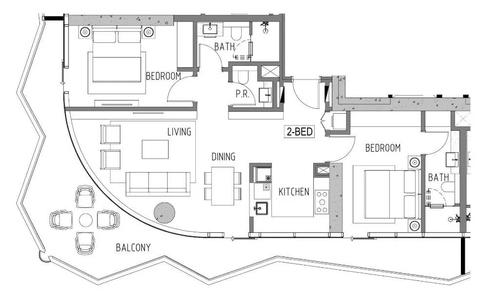 2 BR layout at Volta