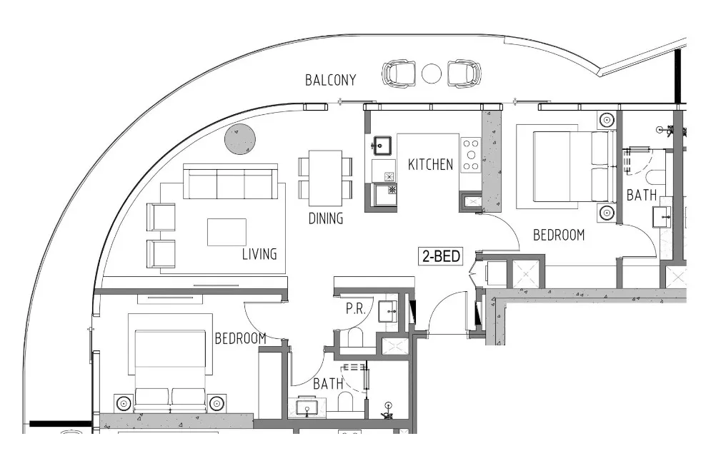 2 BR layout at Volta