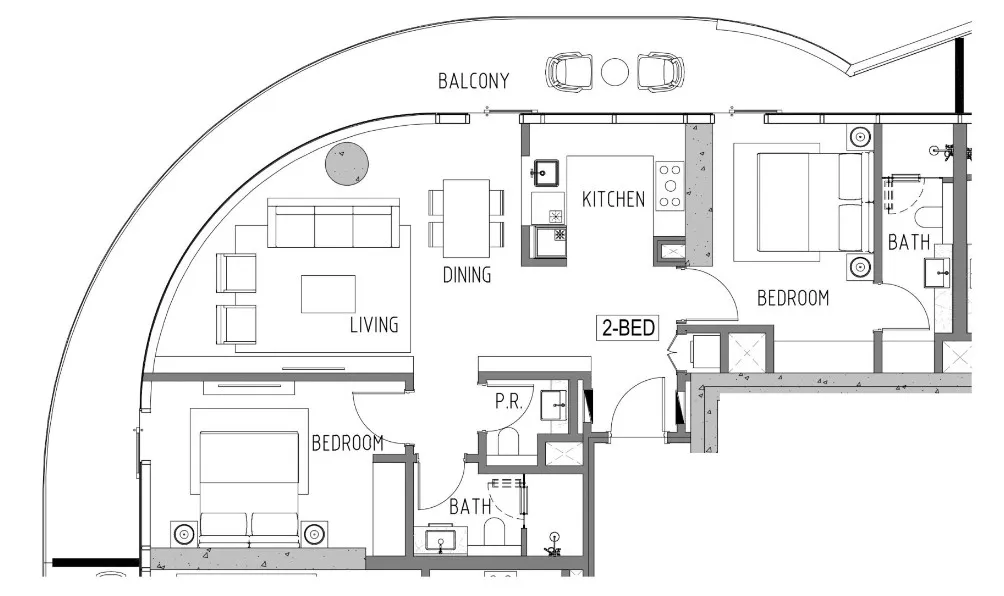 2 BR layout at Volta