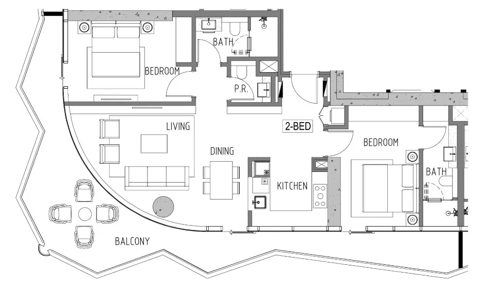 2 BR layout at Volta