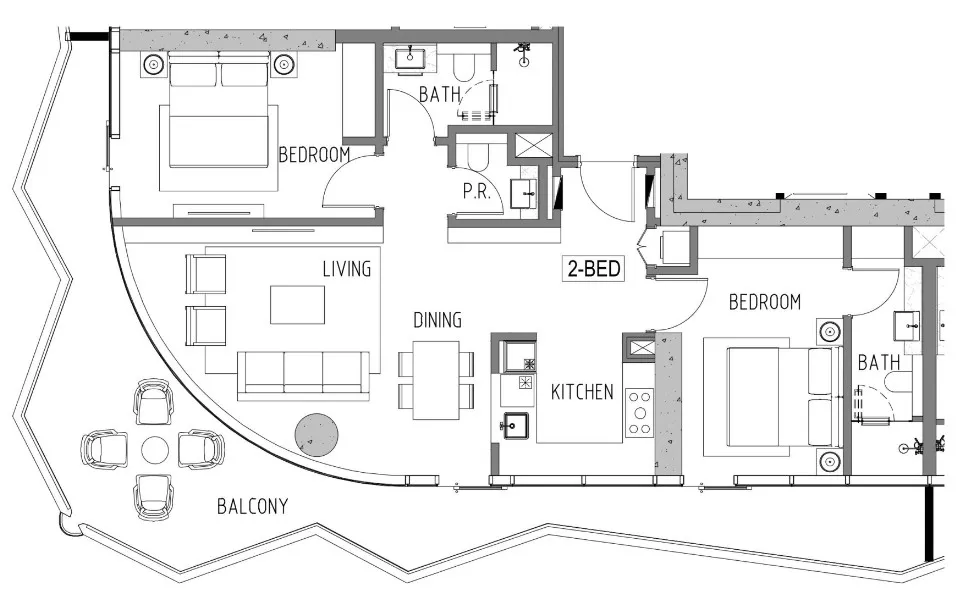 2 BR layout at Volta