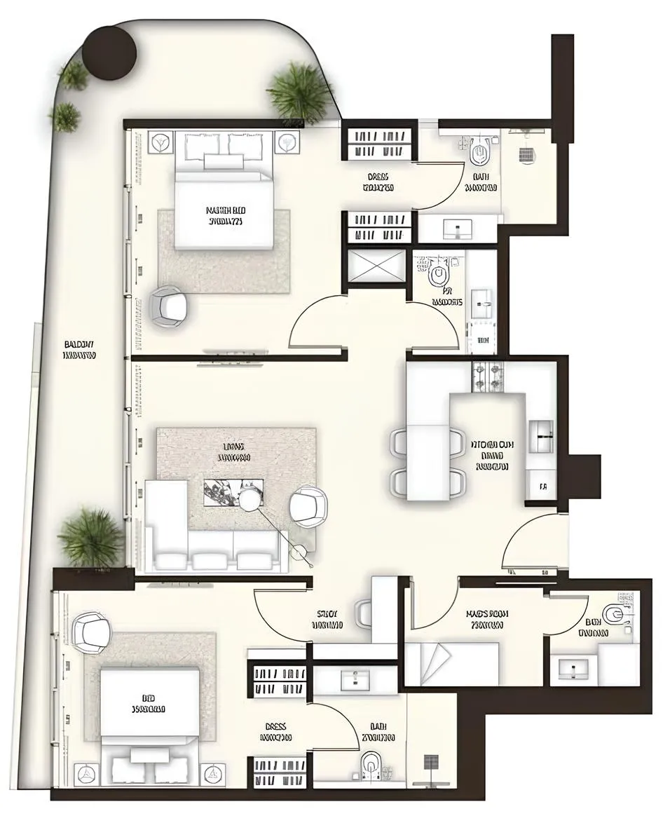 2 BR layout at Sonate Residences