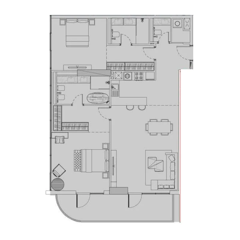 2 BR layout at The Orchard Place