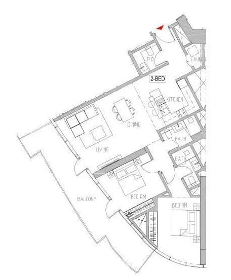 2 BR layout at Canal Heights