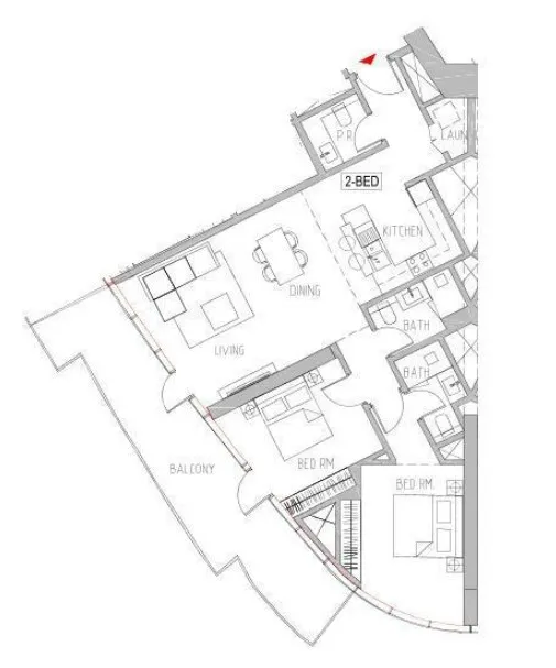 Canal Heights 2 BR floor plan in Business Bay, Dubai, by DAMAC