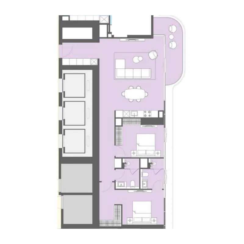 2 BR layout at LIV Maritime