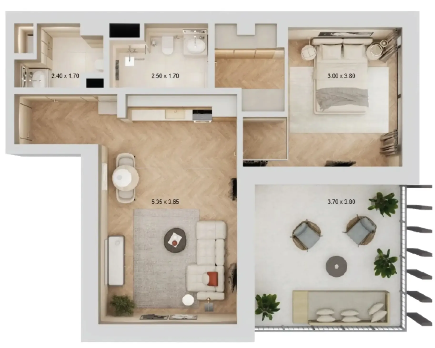 1 BR layout at Arisha Terraces