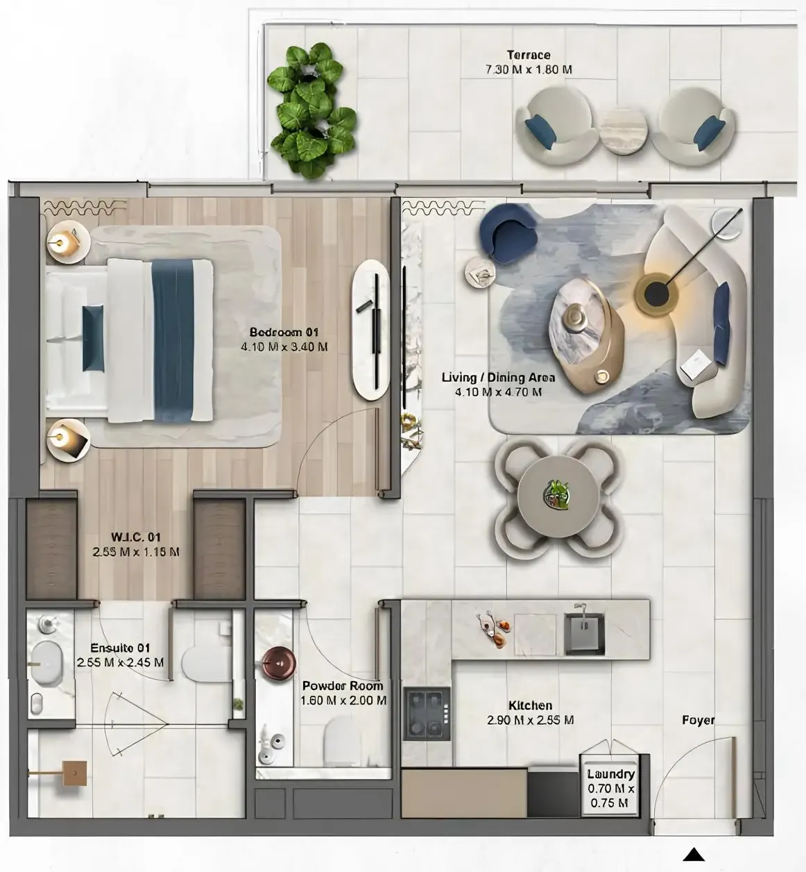1 BR layout at Soulever by Beyond