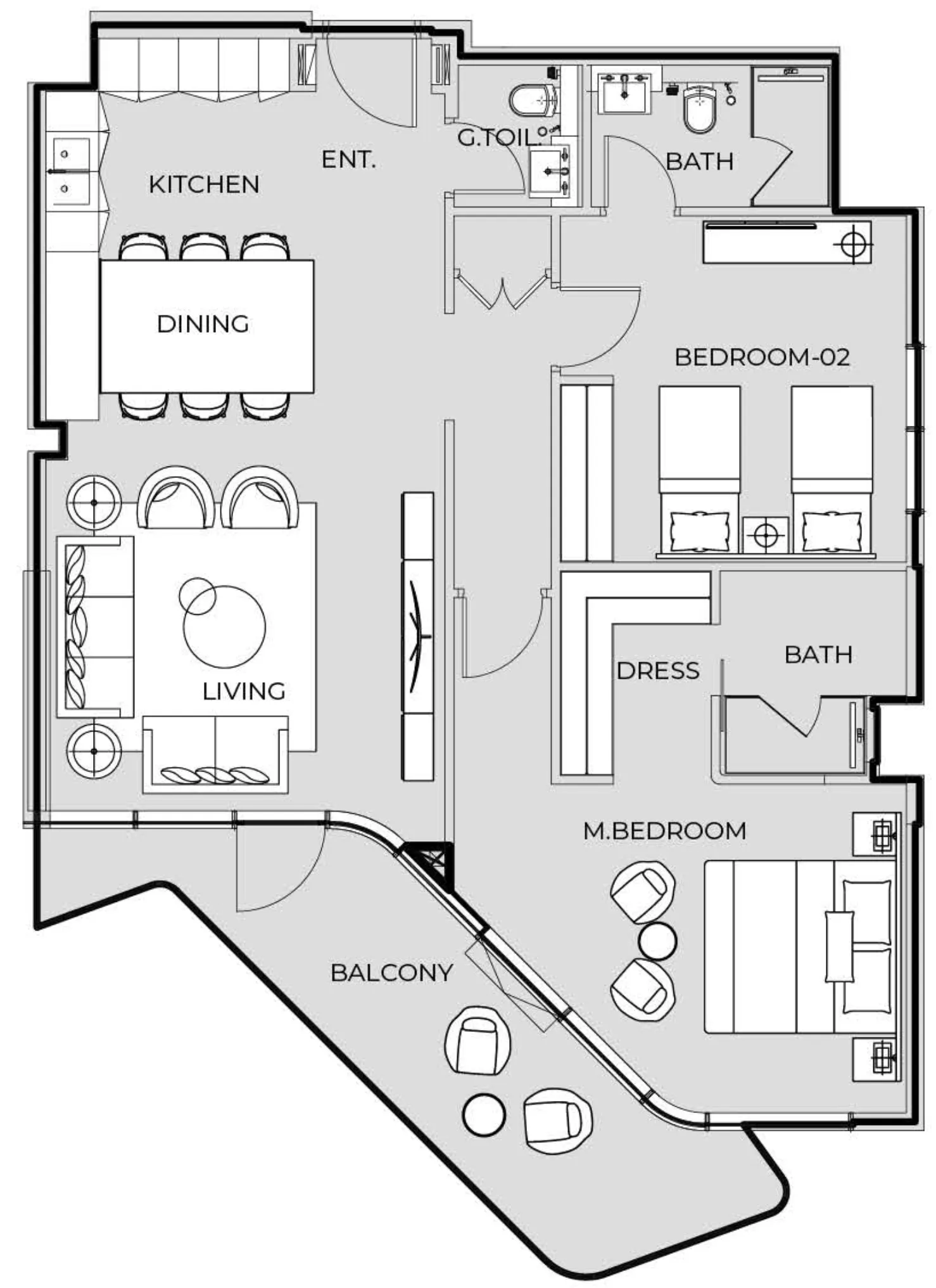 2 BR layout at Coastal Haven